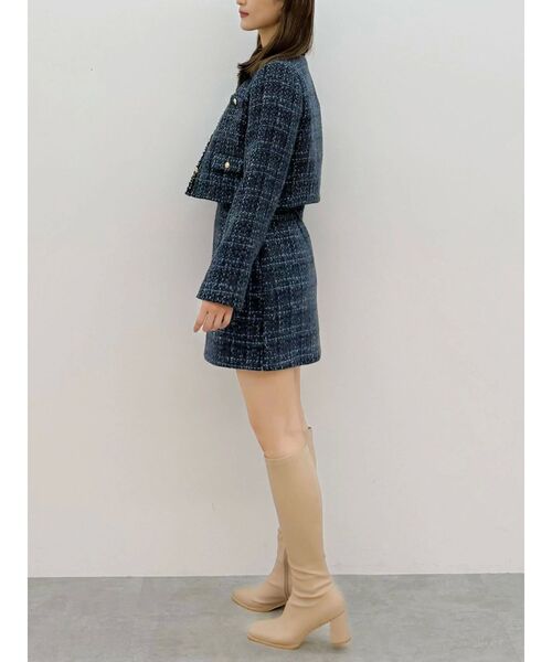 MERCURYDUO（マーキュリーデュオ）の「オリジナルツイードノーカラージャケット（ノーカラージャケット・レディース・オフホワイト/ブラック・SMALL/MEDIUM）」の8枚目の写真