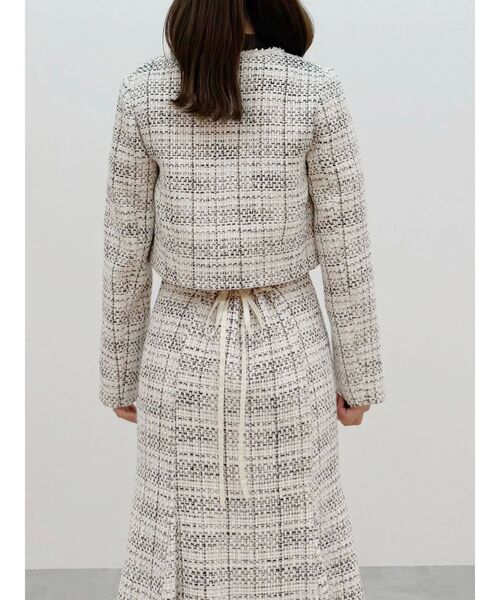 MERCURYDUO（マーキュリーデュオ）の「オリジナルツイードノーカラージャケット（ノーカラージャケット・レディース・オフホワイト/ブラック・SMALL/MEDIUM）」の10枚目の写真