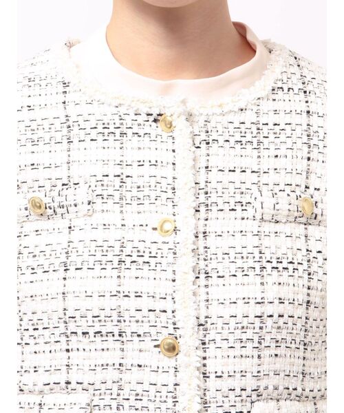 MERCURYDUO（マーキュリーデュオ）の「オリジナルツイードノーカラージャケット（ノーカラージャケット・レディース・オフホワイト/ブラック・SMALL/MEDIUM）」の16枚目の写真