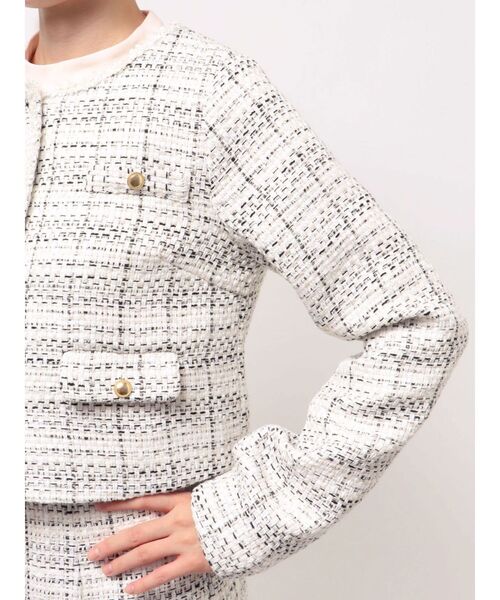 MERCURYDUO（マーキュリーデュオ）の「オリジナルツイードノーカラージャケット（ノーカラージャケット・レディース・オフホワイト/ブラック・SMALL/MEDIUM）」の17枚目の写真