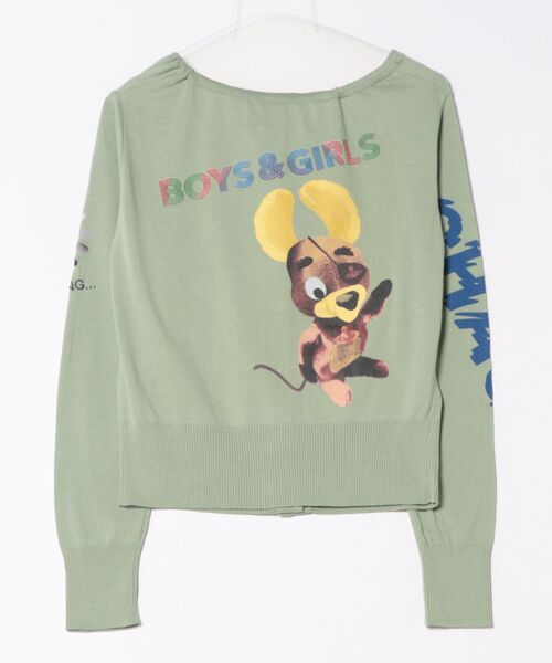 Vivienne Westwood（ヴィヴィアンウエストウッド）の「THE BIG ONE PRINT ﾄﾞﾚｰﾌﾟｶｰﾃﾞｨｶﾞﾝ（カーディガン/ボレロ・レディース・ブラック/グリーン・FREE）」の3枚目の写真