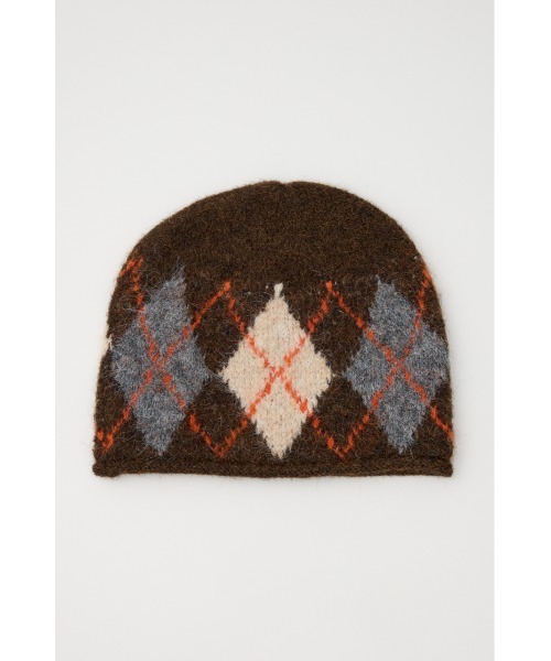 SLY（スライ）の「ARGYLE JQ KNIT BEANIE アーガイル ジャガード ニット ビーニー 秋服 冬服（ニットキャップ/ビーニー・レディース・ブラック系その他2/ブラウン系その他2/グレー系その他2・FREE）」の5枚目の写真