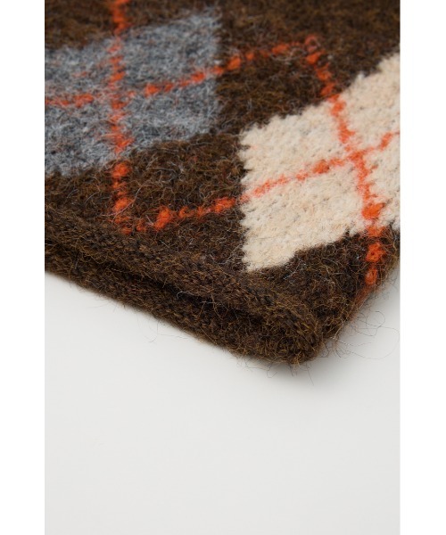 SLY（スライ）の「ARGYLE JQ KNIT BEANIE アーガイル ジャガード ニット ビーニー 秋服 冬服（ニットキャップ/ビーニー・レディース・ブラック系その他2/ブラウン系その他2/グレー系その他2・FREE）」の4枚目の写真