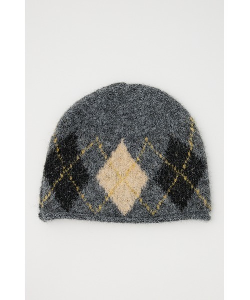 SLY（スライ）の「ARGYLE JQ KNIT BEANIE アーガイル ジャガード ニット ビーニー 秋服 冬服（ニットキャップ/ビーニー・レディース・ブラック系その他2/ブラウン系その他2/グレー系その他2・FREE）」の13枚目の写真