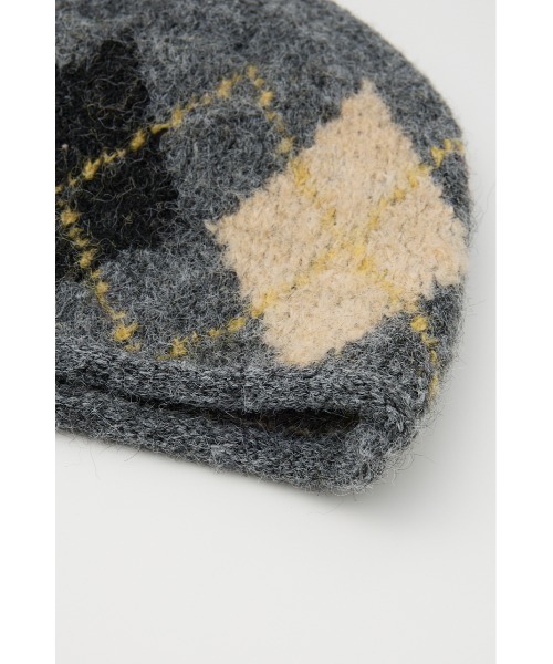 SLY（スライ）の「ARGYLE JQ KNIT BEANIE アーガイル ジャガード ニット ビーニー 秋服 冬服（ニットキャップ/ビーニー・レディース・ブラック系その他2/ブラウン系その他2/グレー系その他2・FREE）」の12枚目の写真