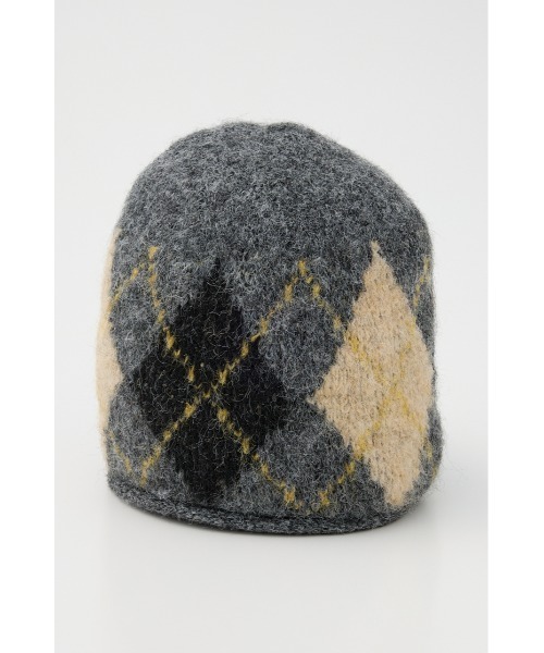 SLY（スライ）の「ARGYLE JQ KNIT BEANIE アーガイル ジャガード ニット ビーニー 秋服 冬服（ニットキャップ/ビーニー・レディース・ブラック系その他2/ブラウン系その他2/グレー系その他2・FREE）」の9枚目の写真