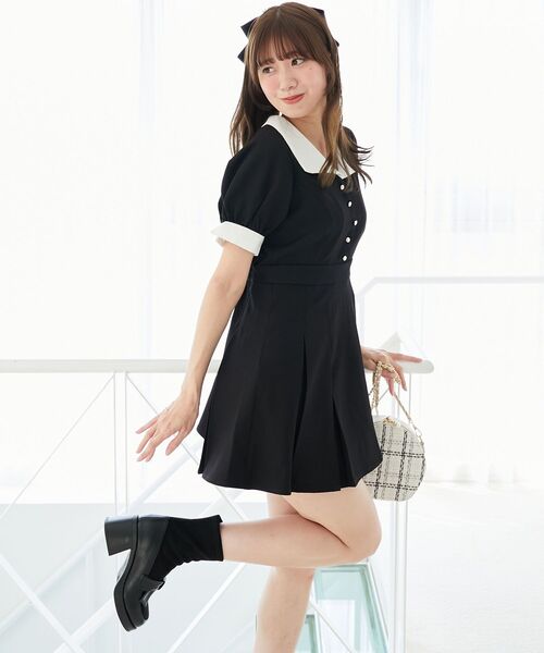 MAJESTIC LEGON（マジェスティックレゴン）の「衿配色ミニワンピース