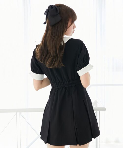 MAJESTIC LEGON(マジェスティックレゴン)の「衿配色ミニワンピース(ワンピース・レディース・ブラック/グレー・MEDIUM)」の8枚目の写真