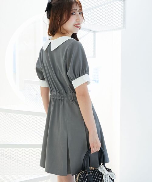 MAJESTIC LEGON(マジェスティックレゴン)の「衿配色ミニワンピース(ワンピース・レディース・ブラック/グレー・MEDIUM)」の16枚目の写真