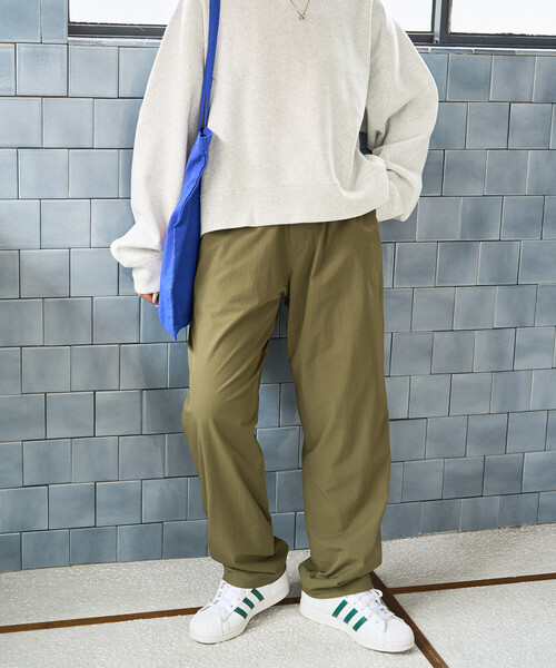 美品✨プリーツプリーズ ロングパンツ カーキ　深緑 伸縮 L 3 大きいサイズ セール】限定展開 FREAK'S STORE OUTDOORS 裏フリース クライミング