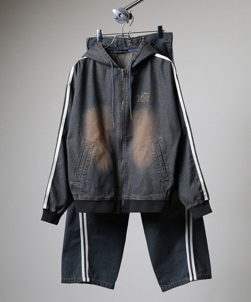 セール】JUNGLESTOTM 上下2点セットアップ 9.5OZ デニムサイドライン