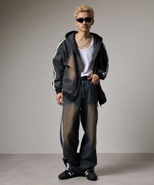 セール】JUNGLESTOTM 上下2点セットアップ 9.5OZ デニムサイドライン