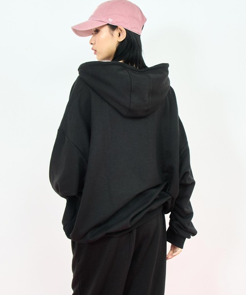 ANAP(アナップ)の「ラウンジウェア 裏毛 パーカー【ジュニアお揃い】【親子お揃い】(パーカー・レディース・ブラック/ピンク/グレー・L/M)」の6枚目の写真