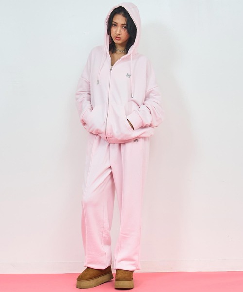 ANAP(アナップ)の「ラウンジウェア 裏毛 パーカー【ジュニアお揃い】【親子お揃い】(パーカー・レディース・ブラック/ピンク/グレー・L/M)」の14枚目の写真