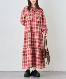 ワンピース/ドレス（レッド/赤色系・ティアード）ファッション