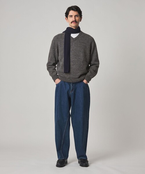 Steven Alan＞ アルパカ サドルショルダー Vネック ニット NARROW