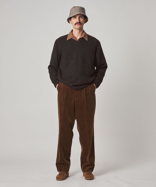 Steven Alan（スティーブンアラン）の「＜Steven Alan＞ アルパカ サドルショルダー Ｖネック ニット NARROW（ニット/セーター・メンズ・グレー/ダークブラウン・S/M/L/XL）」の7枚目の写真