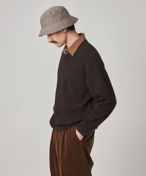 Steven Alan＞ アルパカ サドルショルダー Vネック ニット NARROW