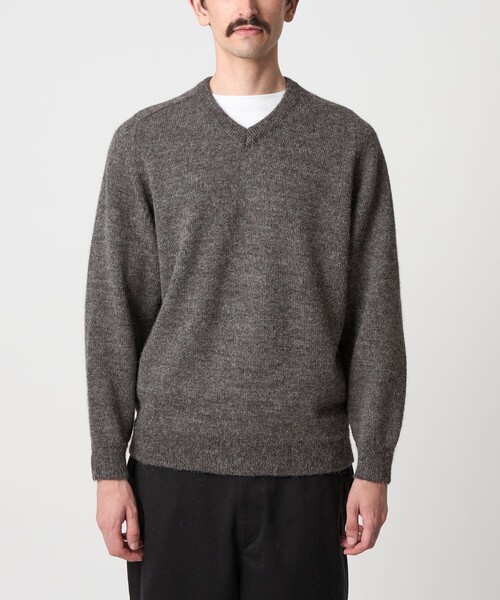 セール】＜Steven Alan＞ アルパカ サドルショルダー Vネック ニット