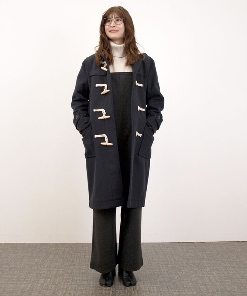 J.PRESS YORK STREET(ジェイプレスヨークストリート)の「【UNISEX】メルトン ダッフルコート(ダッフルコート・メンズ・ベージュ系/カーキ系/ネイビー系・SMALL/MEDIUM/LARGE)」の4枚目の写真