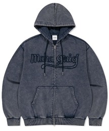 MAHAGRID（マハグリッド）の「『mahagrid/マハグリッド』WASHED CUT OFF APPLIQUE HD ZIP UP/ウォッシュドカットオフ アップリケ ジップアップパーカー（パーカー）」
