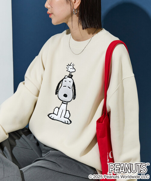 限定展開 SNOOPY/スヌーピー サテン 刺繍 スウェット（スウェット