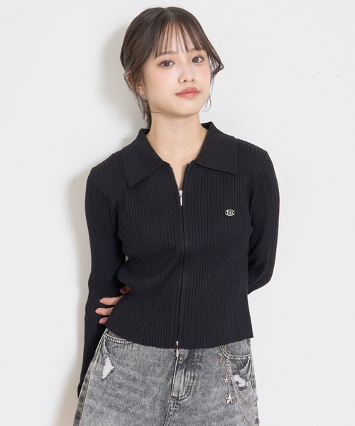 LouB④ セール】【LTXC】リブWZIPカーディガン（カーディガン/ボレロ