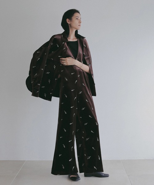 MANOF(マノフ)の「VELOR EMBROIDERY ALL IN ONE(つなぎ/オールインワン・レディース・ブルー/ブラウン・S/M)」の14枚目の写真