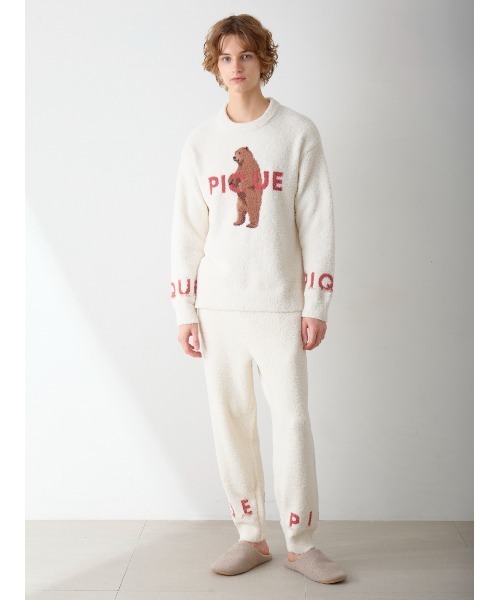 gelato pique パウダーベアジャガードプルオーバー オフホワイト セール】【HOMME】パウダーフォレストベアジャガードプルオーバー