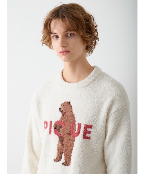 新品タグ付き　ジェラートピケ　パウダーモチーフジャガードプルオーバー　クマ　ベア 新品未使用 ジェラートピケ パウダーモチーフジャガードプルオーバー