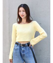 Ungrid | ボートネックショートニット(ニット/セーター)