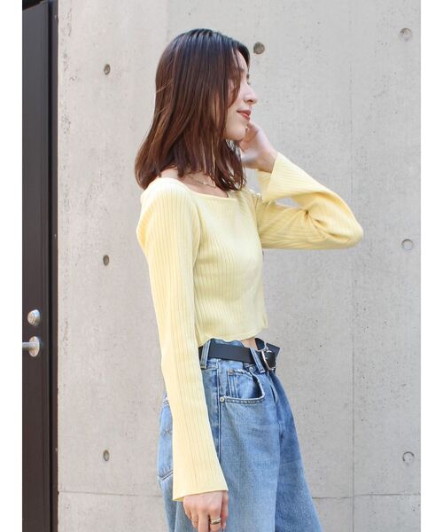 Ungrid(アングリッド)の「ボートネックショートニット(ニット/セーター・レディース・イエロー/ヘザーグレー/チャコールグレー・FREE)」の13枚目の写真