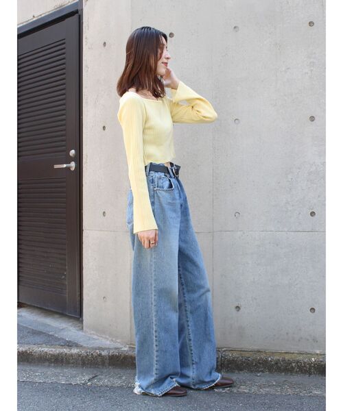 Ungrid(アングリッド)の「ボートネックショートニット(ニット/セーター・レディース・イエロー/ヘザーグレー/チャコールグレー・FREE)」の11枚目の写真