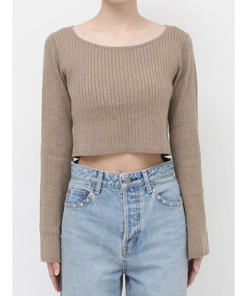 Ungrid(アングリッド)の「ボートネックショートニット(ニット/セーター・レディース・イエロー/ヘザーグレー/チャコールグレー・FREE)」の4枚目の写真