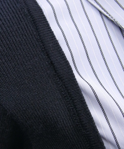 clear（クリア）の「ニットドッキングシャツミニワンピース［韓国ファッション ガーリー］（ワンピース・レディース・ネイビー/ブラック・F）」の16枚目の写真