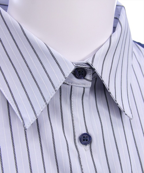 clear（クリア）の「ニットドッキングシャツミニワンピース［韓国ファッション ガーリー］（ワンピース・レディース・ネイビー/ブラック・F）」の11枚目の写真