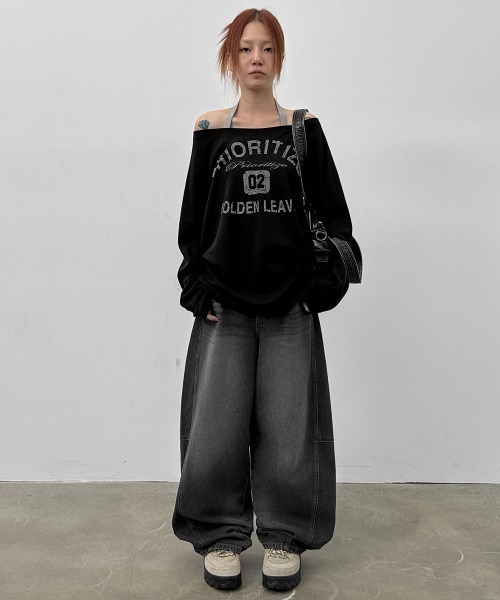 BLACKUP（ブラックアップ）の「[MADE] コジティプリントオーバーフィット長袖Tシャツ（Tシャツ/カットソー・レディース・グレー/ブラック・FREE）」の14枚目の写真