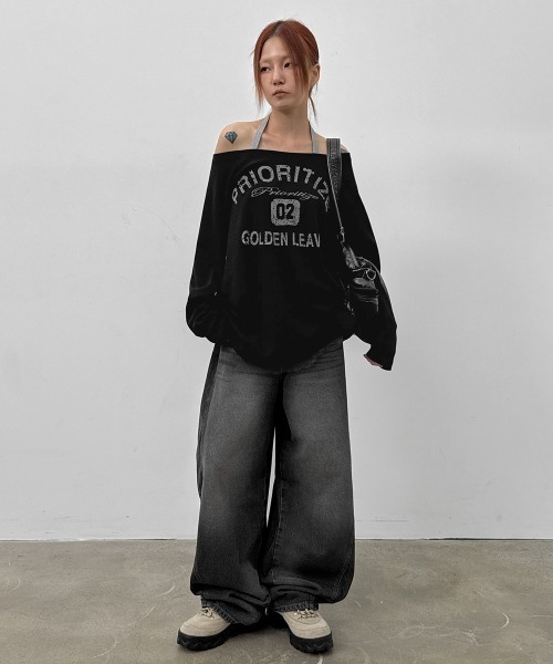 BLACKUP（ブラックアップ）の「[MADE] コジティプリントオーバーフィット長袖Tシャツ（Tシャツ/カットソー・レディース・グレー/ブラック・FREE）」の12枚目の写真