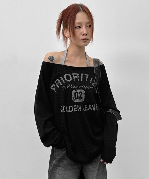 BLACKUP（ブラックアップ）の「[MADE] コジティプリントオーバーフィット長袖Tシャツ（Tシャツ/カットソー・レディース・グレー/ブラック・FREE）」の11枚目の写真