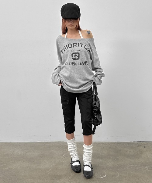 BLACKUP（ブラックアップ）の「[MADE] コジティプリントオーバーフィット長袖Tシャツ（Tシャツ/カットソー・レディース・グレー/ブラック・FREE）」の15枚目の写真