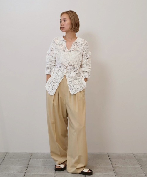 TODAYFUL（トゥデイフル）の「Dry Touch Tuck Trousers（その他パンツ・レディース・サンドベージュ/ブラック・36inch/38inch）」の8枚目の写真