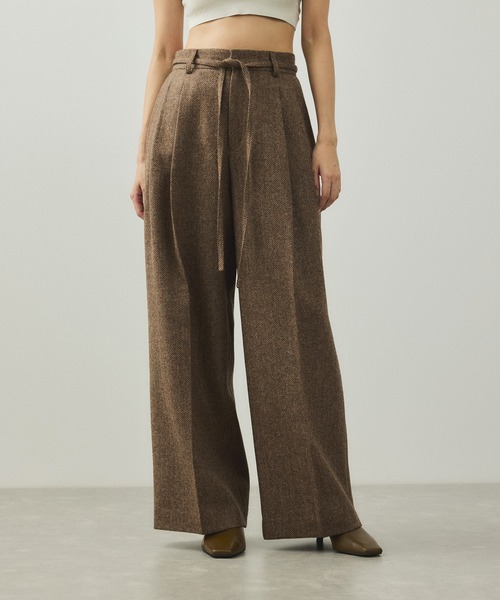 セール】【EMOELLE】へリンボーンワイドパンツ（その他パンツ）｜ADAM