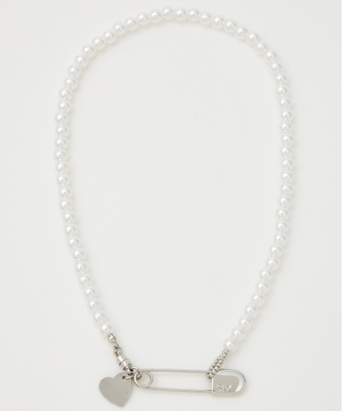 SLY（スライ）の「F/PEARL PINS N/C フェイクパール ピン ネックレス（ネックレス・レディース・シルバー/ゴールド・FREE）」の2枚目の写真