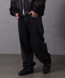 【FUBU/フブ】 Studs Denim Jacket / スタッズ デニム パンツ