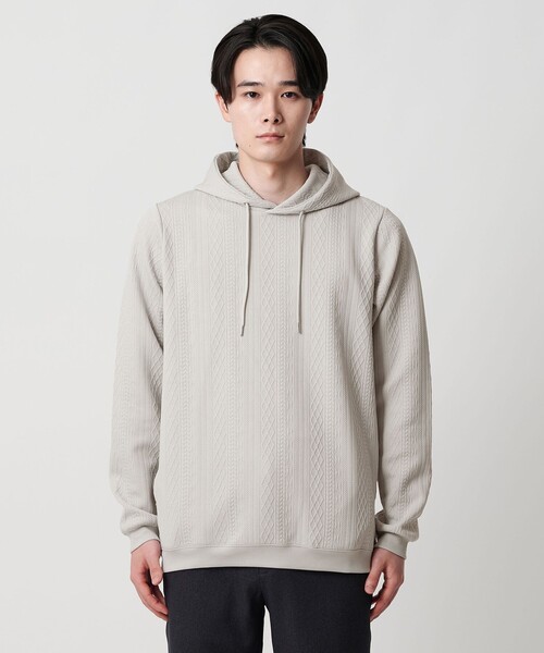 A DAY IN THE LIFE UNITED ARROWS(アデイインザライフユナイテッドアローズ)の「バウンシー ケーブルジャガード パーカー<A DAY IN THE LIFE>(パーカー・メンズ・ダークグリーン/ブラック/ライトグレー・M/L)」の7枚目の写真