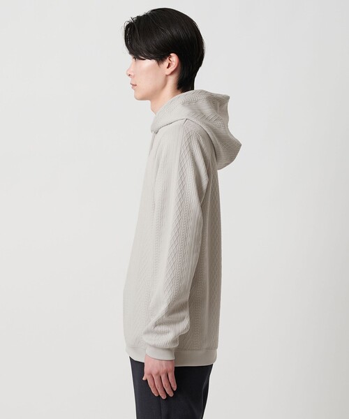 A DAY IN THE LIFE UNITED ARROWS(アデイインザライフユナイテッドアローズ)の「バウンシー ケーブルジャガード パーカー<A DAY IN THE LIFE>(パーカー・メンズ・ダークグリーン/ブラック/ライトグレー・M/L)」の8枚目の写真