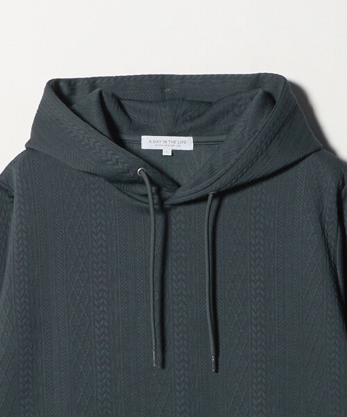 A DAY IN THE LIFE UNITED ARROWS(アデイインザライフユナイテッドアローズ)の「バウンシー ケーブルジャガード パーカー<A DAY IN THE LIFE>(パーカー・メンズ・ダークグリーン/ブラック/ライトグレー・M/L)」の11枚目の写真