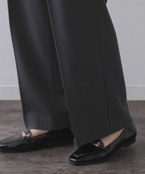 OPAQUE.CLIP（オペークドットクリップ）の「ピンストライプイージーワイドパンツ【吸湿発熱/ストレッチ/洗濯機OK】（その他パンツ・レディース・ネイビー系2/チャコール・36/38/40/42）」の17枚目の写真