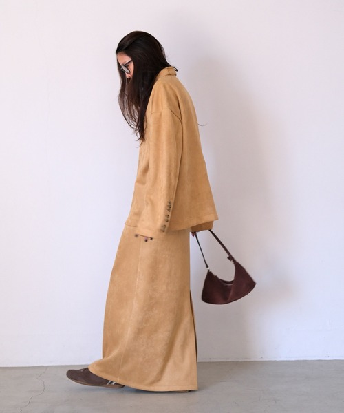 AKTE（アクテ）の「フェイクスウェードシャツジャケット（その他アウター・レディース・ベージュ/オリーブ・1/2）」の4枚目の写真