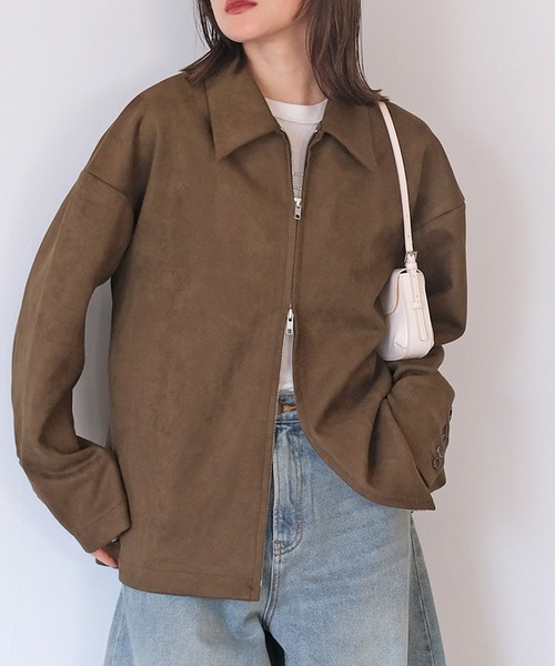 AKTE（アクテ）の「フェイクスウェードシャツジャケット（その他アウター・レディース・ベージュ/オリーブ・1/2）」の12枚目の写真